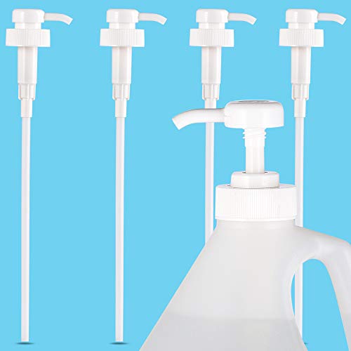 ZMCARE 4-Pack, 1 Gallon Jug Bottle Pump Dispenser 38-400 — Fits Most Hand Sanitizer, Shampoo, Conditioner, Gel Containers of 128 or 64 Fl Oz — Eco-Friendly, BPA-Free with 1-1/2 Inch-Wide Neck