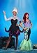 Fun Costumes Women's Premium Ursula Costume, Disney The Little Mermaid Ursula Dress with Plush Tentacles and Shell Necklace - X-Large, Black