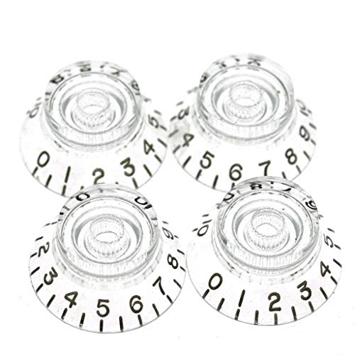 Dopro 4pcs USA(Imperial) LP Guitar Bell Knobs 24 Fine Splines Top Hat Knobs for Gibson Les Paul with CTS Pots Clear