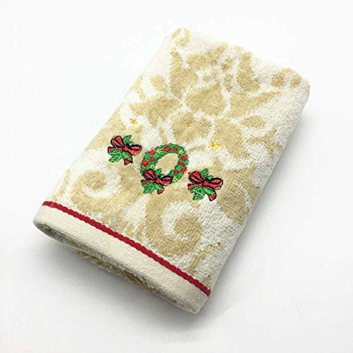 Preisvergleich Produktbild empty 28x46cm schnell trocknende weiche Baumwollstickerei Elfenbeinkranz Weihnachtshandtücher Home Textile Gesicht Haar Handtuch Geschenk