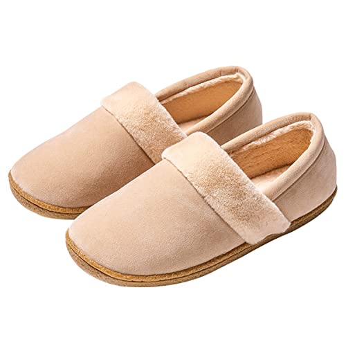 AUXDIQ Hausschuhe Damen Herren Pantoffeln im Herbst und Winter Wärme Plüsch rutschfeste Drinnen und Draußen Schuhe Cover