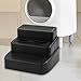 Bothyi 3 Level Cat Litter Stair Ramp Washable Accessory Easy Clean Multifunctional Quick Sturdy 28x28x21.8cm with Grid, Black