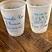Custom Personalized Wedding Cups, Frosted Plastic Disposable Cups for Party, 10/12/16 oz 100pcs. Perfect for Baby Shower, Birthday, Holiday Party
