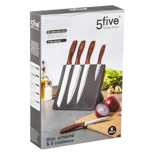 5five - blocco magnetico con 5 coltelli nero - 3