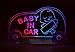 Produktbild LED-Leuchttafel"BABY IN CAR" tranparent/pink/blau mit Stecker, geschaltet, 12V