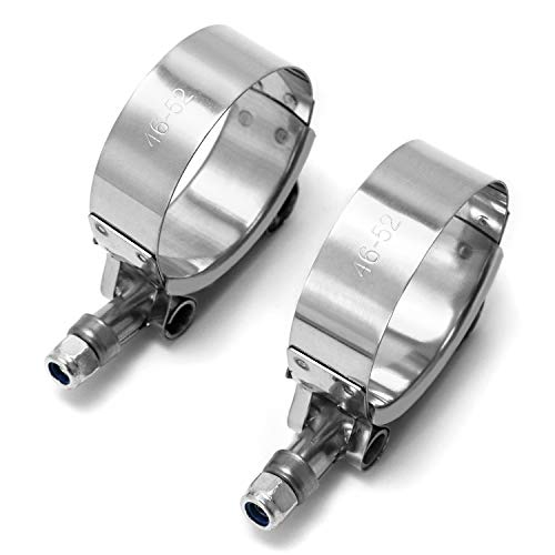 Qwork 1.5" T-Bolt Hose Clamp Stainless Steel, Working Range 46Mm - 52Mm For 1.5" Hose Id, Turbo Intake Intercooler Clamp, 4 Pack #TOP4