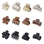 Small Claw Clips for Thin/Medium Thick Hair,12Pcs 1.5 Inch Mini Matte Tiny Jaw Clips for Women Girls 4 Style Nonslip