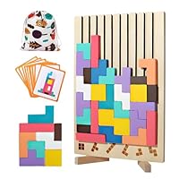 Holzpuzzle Tetris,3D Puzzle Tetris Spiel Kinder,Montessori Spielzeug,Kinder Puzzle mit Holz klötzen,Lernspielzeug Geschenk für Jungen Mädchen
