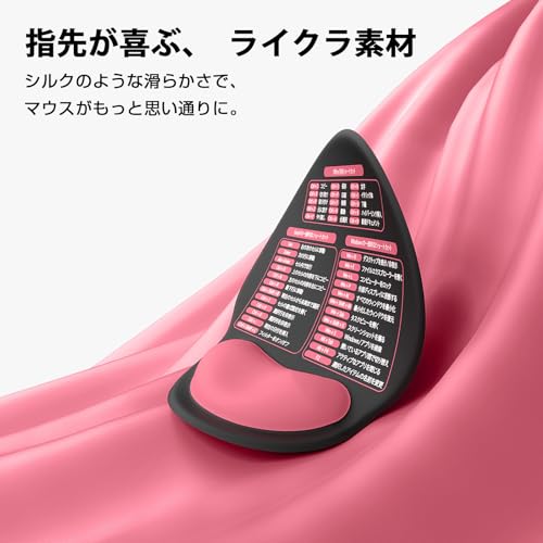 Senetem マウスパッド リストレスト付き｜Office Excel Windows ショートカットキー印刷｜PU滑り止め｜低反発メモリーフォーム 手首サポート 人間工学 疲労軽減 パソコン用マウス パッド ブラック ピンク