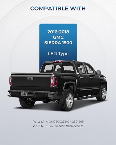 Image of Pair LED Tail Lights For 2016-2018 GMC Sierra 1500 SLT /Denali | Taillights Taillamps, OEM:GM2800295 84365930 GM2801295 84365931