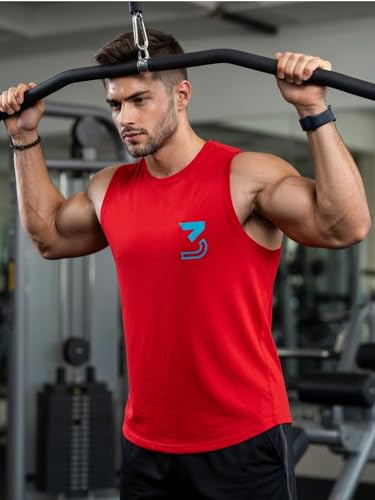 Image of 3Colours RGB Fitness Designer Gym Stringer Vest, Gym Vest, Racer Y Back, Sports Tank Tops, Sando for Men C Cut-3 Logo