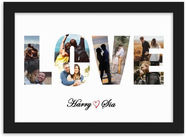One Pinch Personalized Love Photo Collage Frame - Gift for Her, Boyfriend, Girlfriend - Birthday, Valentine's Day, Anniversary (12x18)