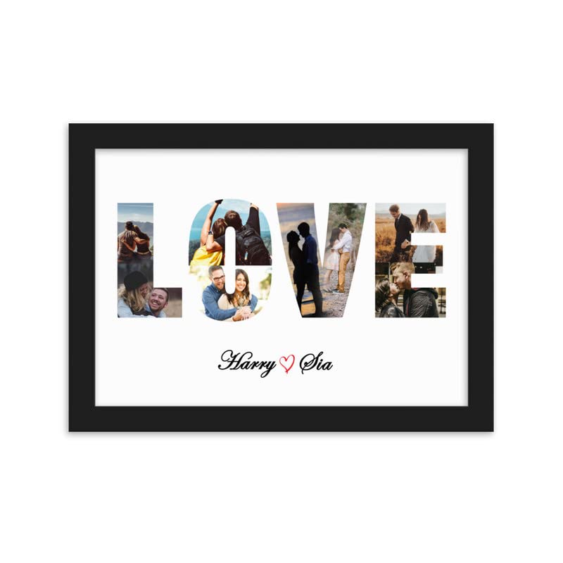 One Pinch Personalized Love Photo Collage Frame - Gift for Her, Boyfriend, Girlfriend - Birthday, Valentine's Day, Anniversary (10x15)