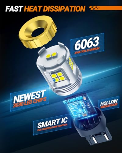 Image of SEALIGHT 7443 Bulb for Reverse Backup Light, Super Bright 7440 7441 7444 T20 W21W Light Bulb White for Tail Blinker Bulb (2PCS)
