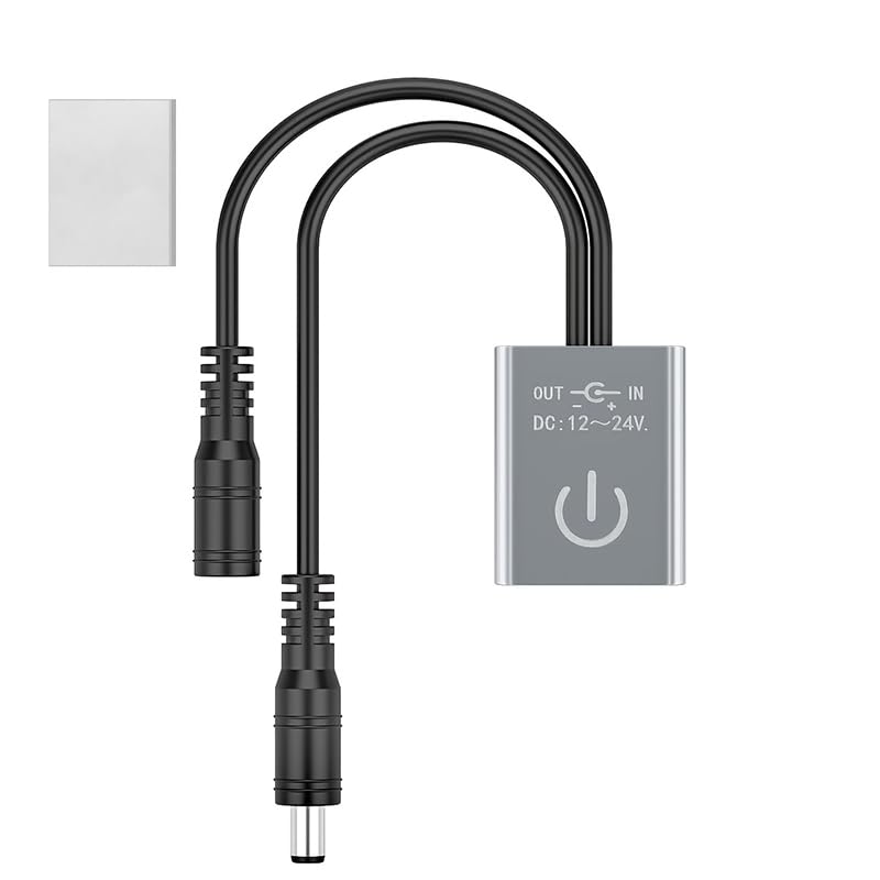 Touch Dimmer Switch Brightness Adjustment Monochrome On/Off Touch Dimming Controller for Cabinet Light LED COB Bar 12/24V DC Max 3A Silver