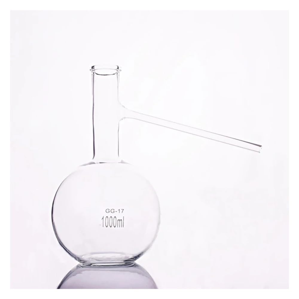 Matraz con tubo lateral de 500 ml/1000 ml con rama Matraz de fondo plano con tubo lateral de vidrio(500mL)