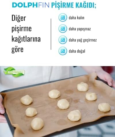 Fırın Pişirme Kağıdı 50 Adet Yapışmaz Ağartılmamış Yağlı Yüzey Ultra Kalın Çok Amaçlı Kağıt - Görsel 4