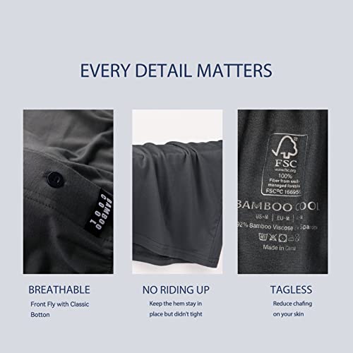 Bamboo Cool Men's Boxers Bamboo Boxer Shorts Underwear For Men Classic Relaxed Fit Shorts 3 Pack #TOP4