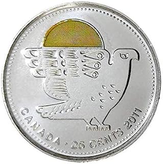 2011 Canadian 25-Cent Legendary Nature: Peregrine Falcon Coloured Quarter Coin UNC