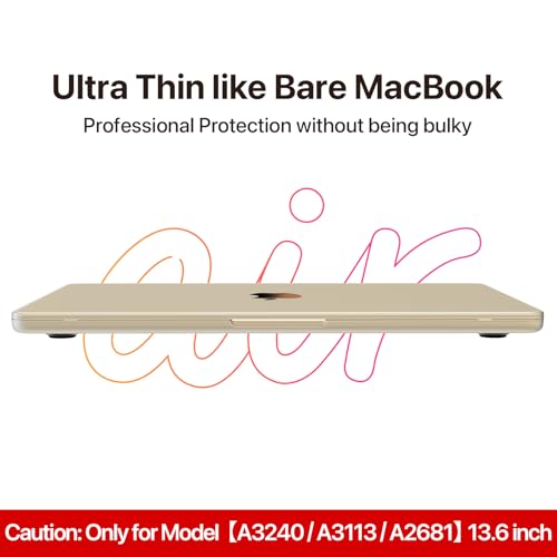 Soonjet Matte Case for MacBook Air 13/13.6-inch (M5/M4/M3/M2, 2026-2022 Models A3449 A3240 A3113 A2681), Lightweight | Scratch & Fingerprint Resistant | Closes Seamlessly | for Work, Travel & Study by soonjet - Image 6