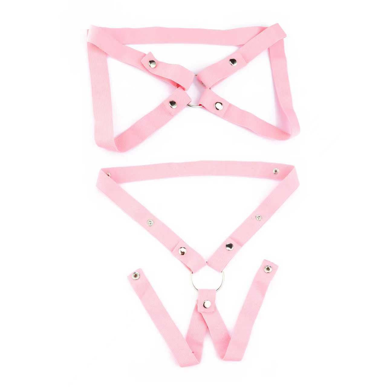 Chastity Belt Combo 3-Way Belt and 4-Way Belt for Chastity Cage Support (Pink)