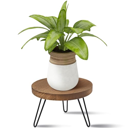 JNUYISW Supporto per Piante in Legno, Per Impieghi Gravosi Stand di Piante Rotondo con 3 Piedi per Vasi di Dimensioni Diverse Supporto per Vaso di Fiori Per Casa Balcone Giardino Interni Esterni