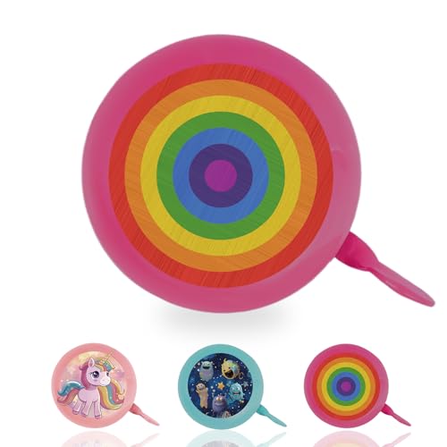 Fahrradklingel Kinder Mädchen Metall - Regenbogen Pink Violett - Laut -...