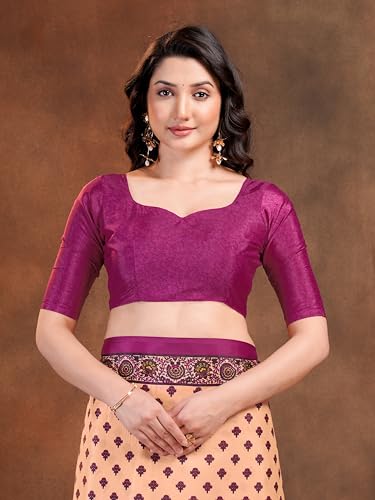 Image of Garden Vareli Floral Booti Print Crepe Saree With Unstitched Blouse Piece