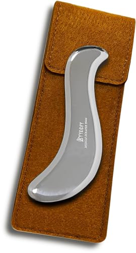 Image of BYYDDIY 6.3 inch Non-Magnetic 304Stainless Steel Gua Sha Tool & Muscle Scraper Tool & Gua Sha Facial Tools (S.S)