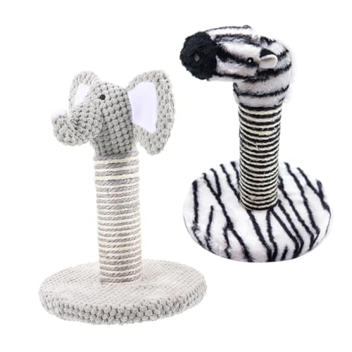 Set de 2 rascadores para gatos pequeño Elefante y Cebra miniatura 1