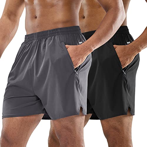 Bundle 47 MIER Men's Workout Running Shorts Quick Dry Active 5 Inches Shorts with Pockets