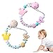 2 Pezzi Catena Ciuccio Clip, Catenella Portaciuccio Bimba, Catena Ciuccio Silicone, Sollievo Dalla Dentizione, Massaggio Gengivale, Giocattolo per Bambini, per Neonato, Denti