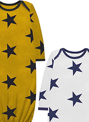 Image of A.T.U.N. (ALL THINGS UBER NICE) Unisex Kids Cotton Full Length Printed Gown | Maxi Nightdress for Baby Boys and Girls (2 Piece Set)