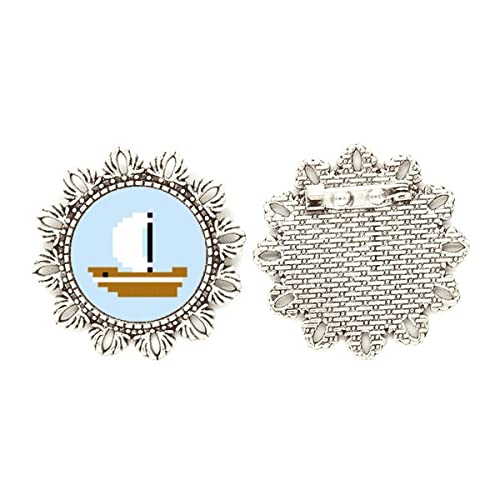Broche de verano para mujer tipo joya de flor plateada mediana para solapa de chaqueta