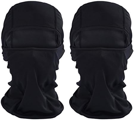 UwantC 2Pack Balaclava Motorcycle Tactical Skiing Face Mask Windproof Winter Hat,Black and Black