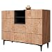 Produktbild Newfurn Kommode Schwarz Wildeiche Sideboard Vintage Industrial - 120x90x42 cm (BxHxT) - Highboard Anrichte - [Nizza.Two] Wohnzimmer Schlafzimmer Flur Esszimmer