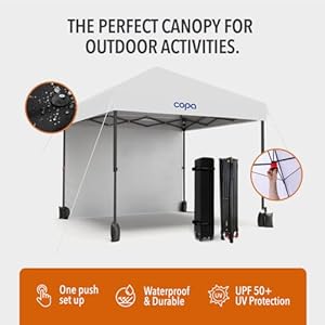 Copa 10×10 pop up canopy tent with sidewalls heavy duty instant setup waterproof windproof shade for outdoor events camping portable collapsible canopy for rain and sun protection royal blue  urban country home decor