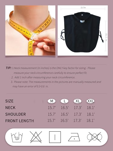 YIZHONG Clergy Collar Shirt Men Women Black Cotton Concealed Button Placket Includes 2 Collar Tabs M-XXL2