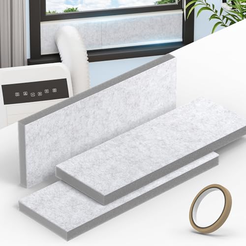 GCGOODS Insulated Foam Panels for Portable Air Conditioner Window Vent Kit, Insulation Side Panels for Portable AC Window Seal Kit, Insulated Heat & Noise, Fits up to 50 Inch, 3 Pack