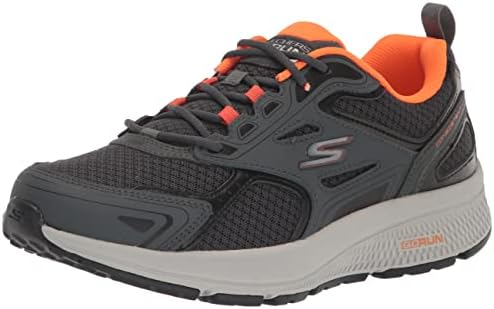 Skechers Men's GOrun Consistent-Athletic Workout Running Walking Shoe Sneaker with Air Cooled Foam, Grey/Orange, 13 X-Wide