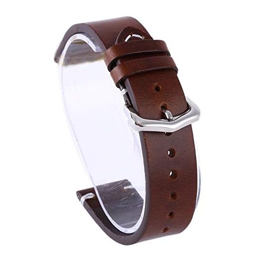 DFKai1run Klockarmband i läder， Wax Oil Skin Watch Straps Vintage Leather KLOCKARMBAND Watch Straps 18mm 20mm 22mm Svart Brun rostfritt Armband Tillfällig (Band Color : Brown, Band Width : 22mm)