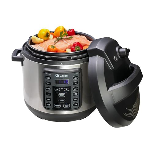 Panela de Pressão Elétrica Digital Gallant 6L GPP06 15 Funções Clique E Pronto Inox 1000w 220v