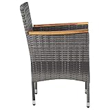 QZZCED Sedie da pranzo da giardino, 2 pezzi, in polyrattan, grigio