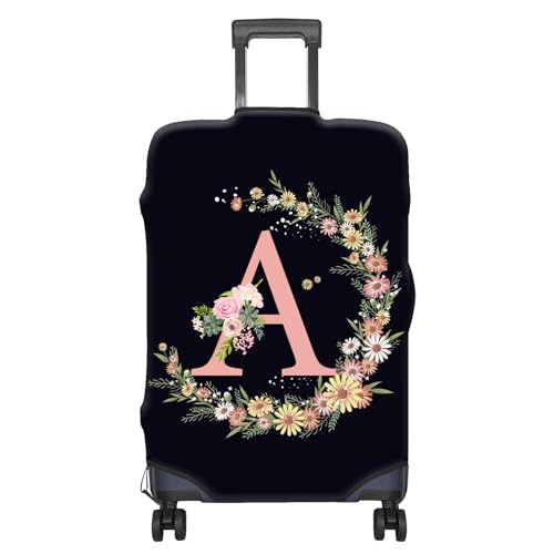 BHAHB Luggage Suitcase Cover Protector Luggage Elastic Washable Baggage Covers Initial Cute Aesthetic for Unisex Women Girls Travel Trip S(19-21 inch)-Letter A