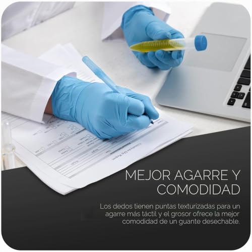 Miniatura 4 de K-Mart Guantes Profesionales Multiusos De Nitrilo Sin Polvo, Desechables, Extra Fuertes, Caja De 100 Unidades, Color Azul 100 Unidades, Talla S, Paquete De 100