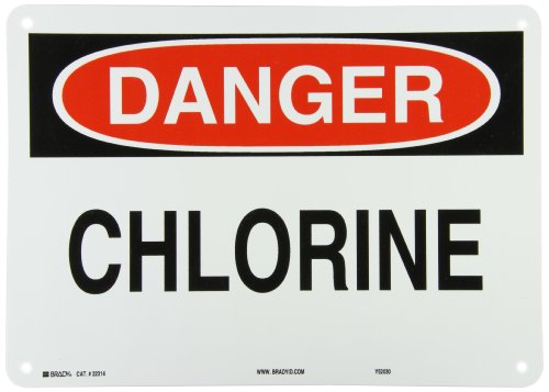 Panneau chlore Brady 22314 plastique pour éviter les accidents chimiques