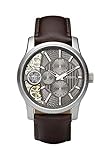 Fossil Men's ME1098 Brown Leather Strap Textured Taupe Cutaway Analog Dial Chronograph Watch
