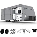 XGear Windproof Upgraded 27' - 30' RV Cover Travel Trailer Cover, Extra-Thick 5 Layers Anti-UV Top, Rip-Stop with 2PCS Extra Straps