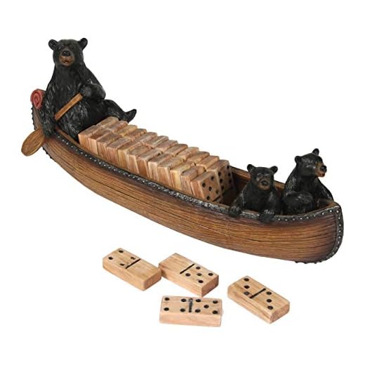 River's Edge Canoe with Bears Domino Set