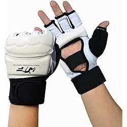 Equipo De Proteccion Para Manos Guante de boxeo protector de pie de mano Taekwondo Grappling Karate Boxeo Sanda Equipo de protección de mano Guantelete Mitones de cuero Medio dedo Niños Adultos Unisex Regalos